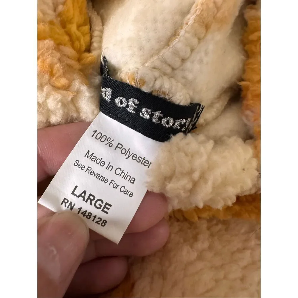 Be Storie Teddy Bear Sherpa Hoodie Cropped Pullover Size Large Cozy Cute